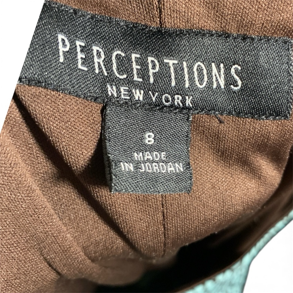 Perceptions Teal And Black Patterned Midi Dress (… - image 5